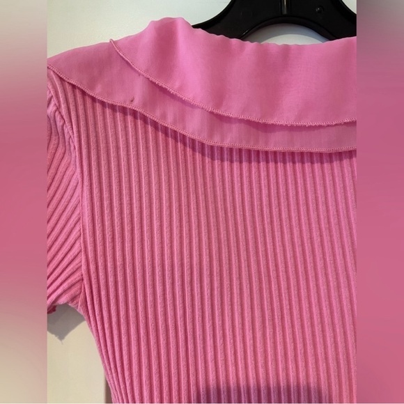 Zara pink ruffle crop top Small - Picture 5 of 8